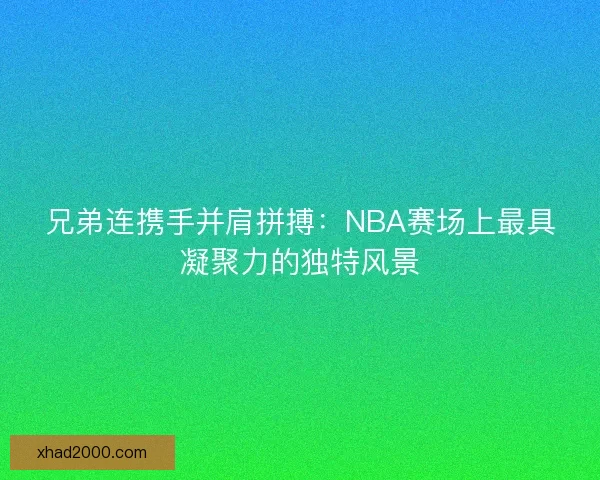 兄弟连携手并肩拼搏：NBA赛场上最具凝聚力的独特风景