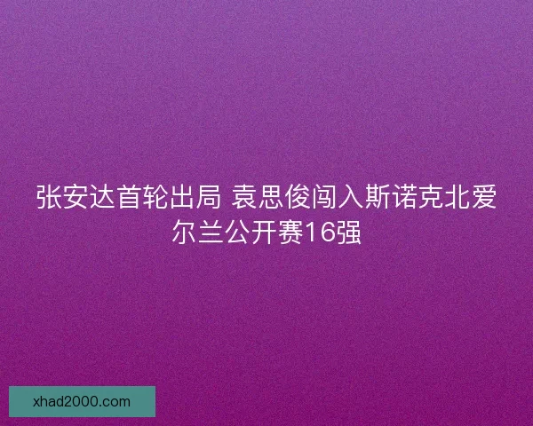 张安达首轮出局 袁思俊闯入斯诺克北爱尔兰公开赛16强